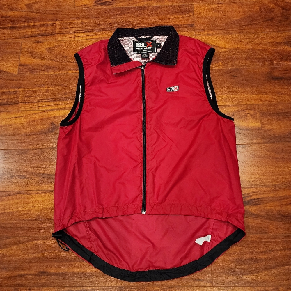 RLX Ralph Lauren Vest Men's Size M Red Polo Sport Windbreaker Full Zip